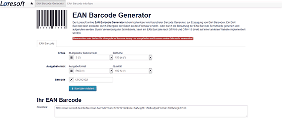 Free online EAN Generator, European Article Number